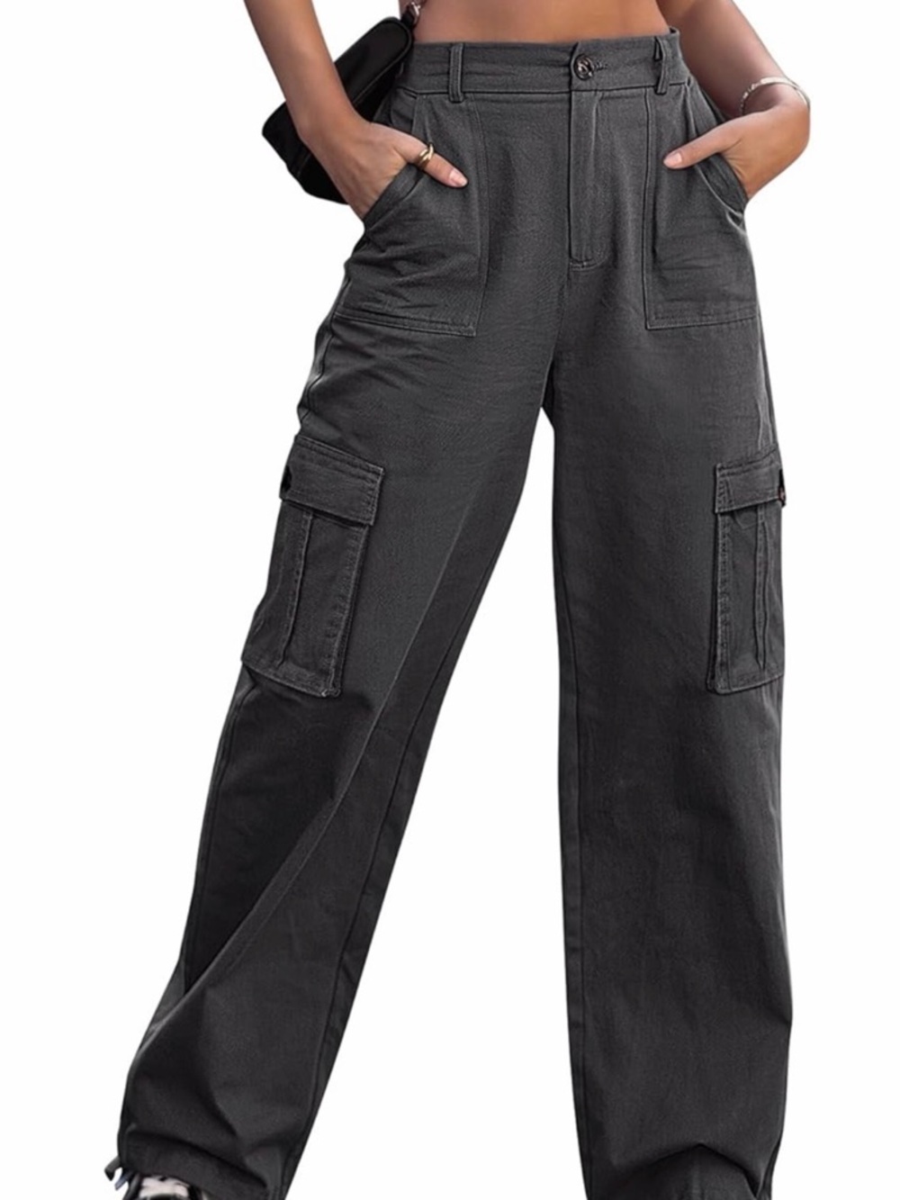 Utility Cargo Pants for Men - Charcoal Black